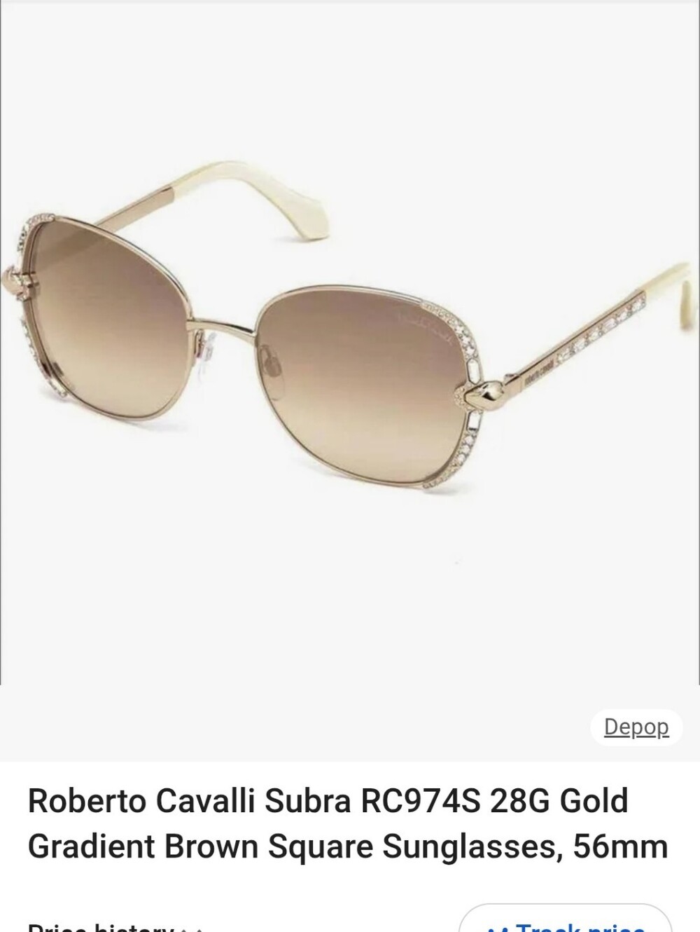 Roberto Cavalli Subra RC974S Rose Gold Frame Brown Gradient Sunglasses